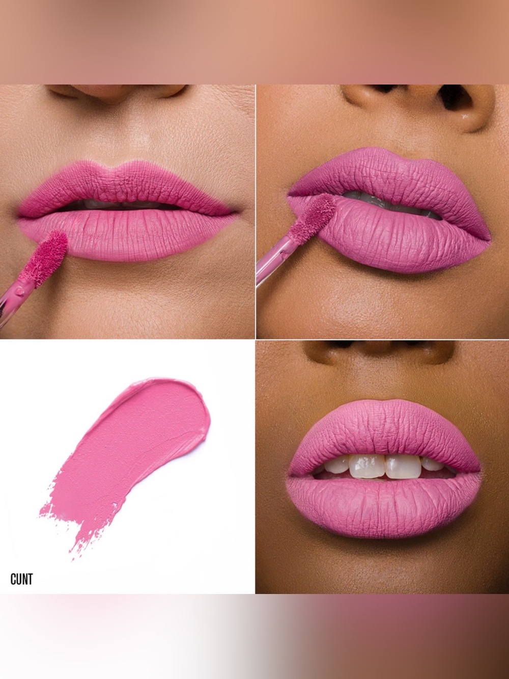Jeffree Star C*** Velour Liquid Lipstick-bubblegum pink, cool tone, vegan, matte